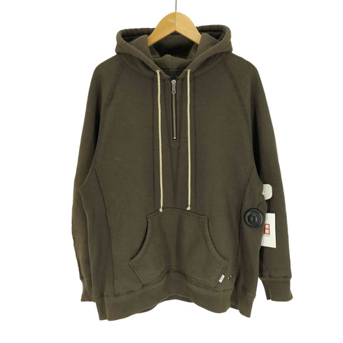 シュガーヒル SUGARHILL 22SS TIRPLE STITCHED HALF ZIP-UP HOODIE トリプル スティッチング ハーフ ジップアップ パーカー メンズ JPN:2