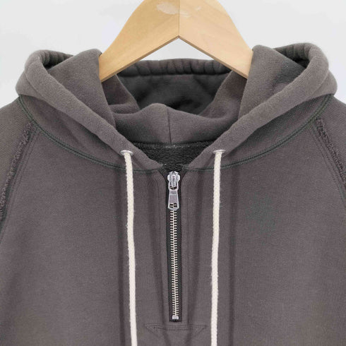 シュガーヒル SUGARHILL 22SS TIRPLE STITCHED HALF ZIP-UP HOODIE トリプル スティッチング ハーフ ジップアップ パーカー メンズ JPN:2