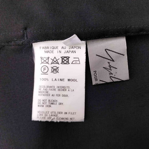 ヨウジヤマモトプールオム Yohji Yamamoto POUR HOMME 17AW WOOL GABARDINE ウール ギャバジン 4連ボタン スタンドカラー L/S ロング シャツ メンズ JPN:3