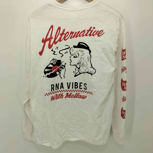 アールエヌエー RNA 両面プリント 袖プリント ロングスリーブクルーネックTシャツ レディース JPN:M