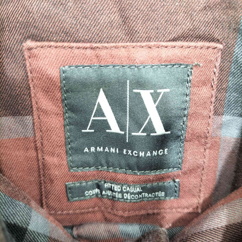 アルマーニエクスチェンジ ARMANI EXCHANGE チェック柄 レギュラーカラーシャツ メンズ M