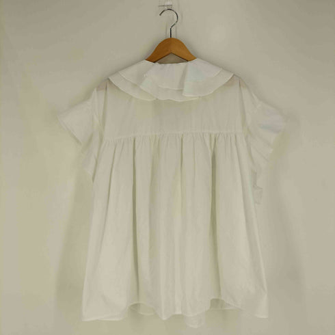 WEE9S big collar frill half blouse ビッグカラー フリル ハーフ ブラウス レディース FREE