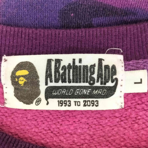 アベイシングエイプ A BATHING APE カモフラ クルーネックロゴスウェット メンズ JPN:L