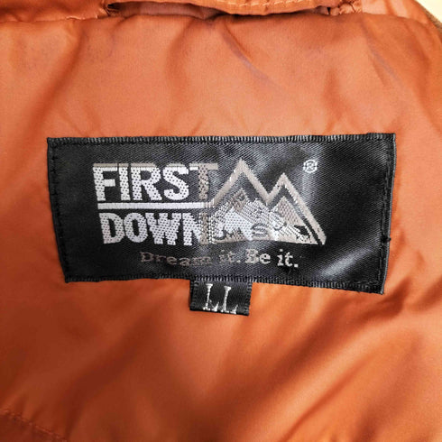 ファーストダウン FIRST DOWN ジップポケット ドローコード スタンドネック フェザー ダウン ジャケット メンズ LL