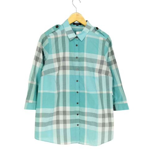 バーバリーロンドン BURBERRY LONDON チェック柄 エポレットシャツ レディース 44