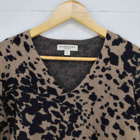 バーバリーロンドン BURBERRY LONDON 総柄 カシミヤ混 Vネックニット レディース JPN:S