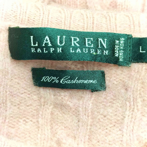 ローレンラルフローレン LAUREN RALPH LAUREN LRLロゴ 刺繍 カシミヤケーブルニット レディース import:L