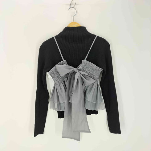 グレイル GRL バックリボンビスチェ×リブニットトップスセットアップ レディース M