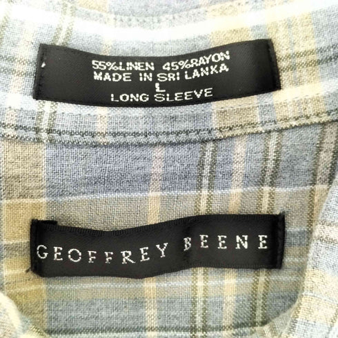 geof fry beene チェック柄 リネンレーヨン混防シャツ メンズ JPN:L