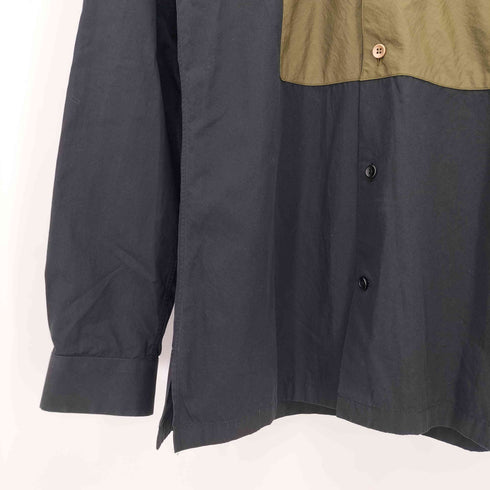 バレンシアガ BALENCIAGA バイカラー ナイロン切替 レギュラーカラーシャツ メンズ 37