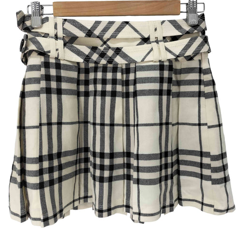 バーバリーブルーレーベル BURBERRY BLUE LABEL ベルト付き チェックプリーツミニスカート レディース EUR:36