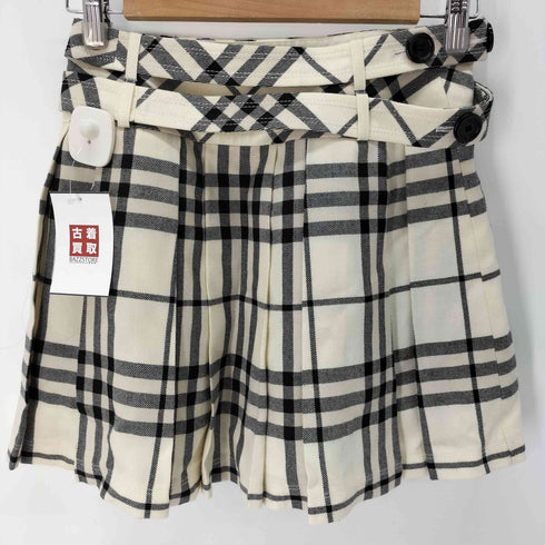 バーバリーブルーレーベル BURBERRY BLUE LABEL ベルト付き チェックプリーツミニスカート レディース EUR:36