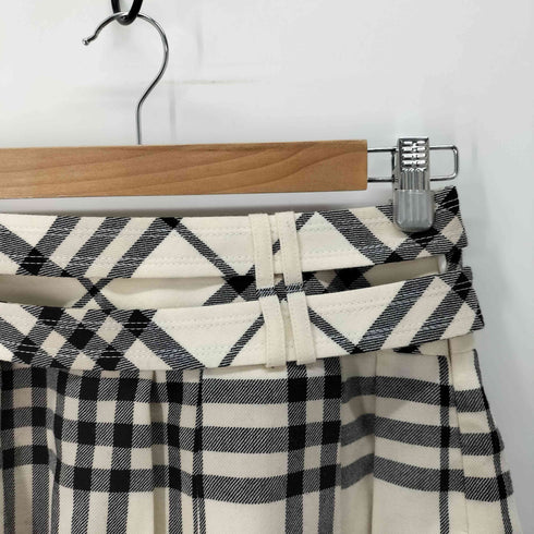 バーバリーブルーレーベル BURBERRY BLUE LABEL ベルト付き チェックプリーツミニスカート レディース EUR:36
