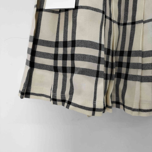 バーバリーブルーレーベル BURBERRY BLUE LABEL ベルト付き チェックプリーツミニスカート レディース EUR:36