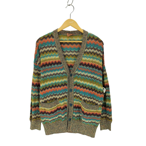 ミッソーニ MISSONI イタリア製 カラフルシアーカーディガン レディース