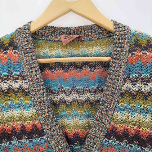 ミッソーニ MISSONI イタリア製 カラフルシアーカーディガン レディース