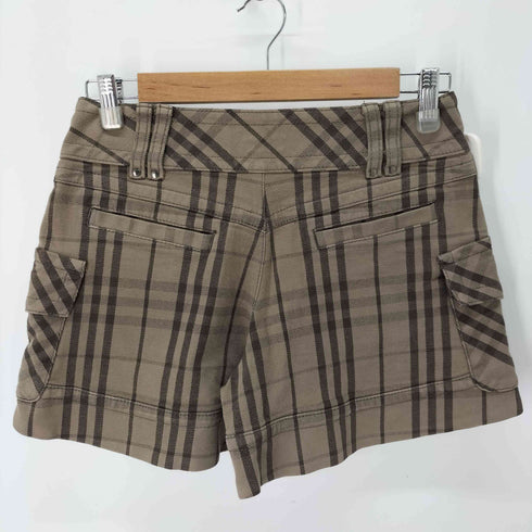 バーバリーブルーレーベル BURBERRY BLUE LABEL ポイントロゴ刺繍チェックショートパンツ レディース EUR:38