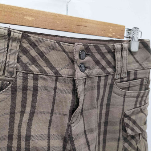 バーバリーブルーレーベル BURBERRY BLUE LABEL ポイントロゴ刺繍チェックショートパンツ レディース EUR:38