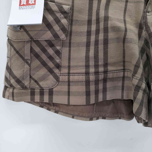 バーバリーブルーレーベル BURBERRY BLUE LABEL ポイントロゴ刺繍チェックショートパンツ レディース EUR:38