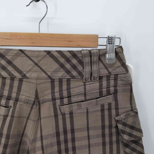 バーバリーブルーレーベル BURBERRY BLUE LABEL ポイントロゴ刺繍チェックショートパンツ レディース EUR:38