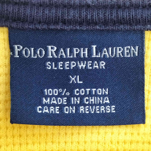ポロラルフローレン POLO RALPH LAUREN SLEEPWEAR ポニー刺繍 ヘンリーネック サーマル ロングスリーブTシャツ メンズ import:XL