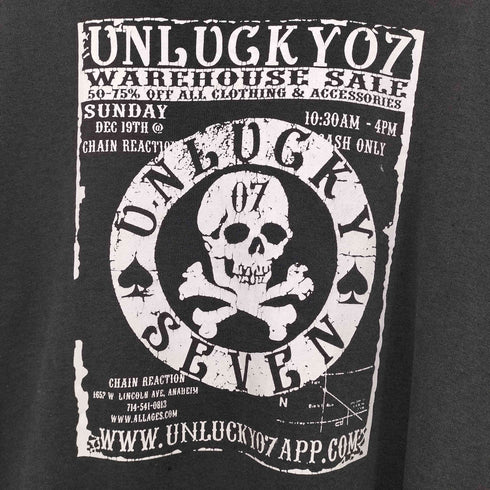 SEVEN ZERO ONE 00s Y2K クラックプリント スカル クルーネックスウェット メンズ import:L