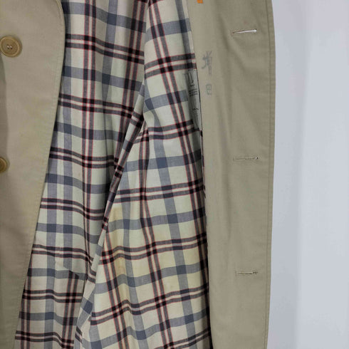 アクアスキュータム AQUASCUTUM イングランド製 裏地チェック柄 ステンカラーコート メンズ