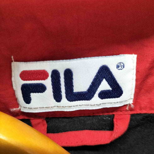 フィラ FILA フロントロゴ刺繍ナイロンハーフジップアップジャケット メンズ import:L