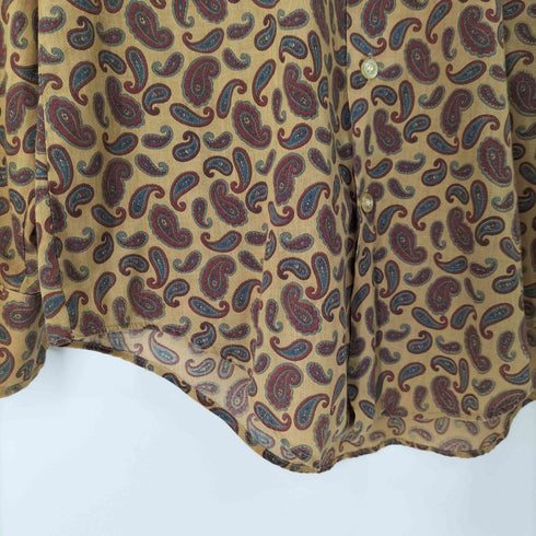 パーマネントプレス Permanent Press 70S ペイズリー柄 L/S シャツ メンズ import:M