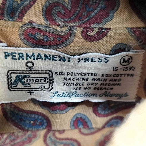 パーマネントプレス Permanent Press 70S ペイズリー柄 L/S シャツ メンズ import:M