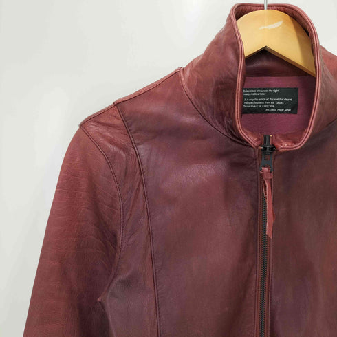 シャマ shama スタンドネック ダブルジップ カウレザージャケット メンズ 40