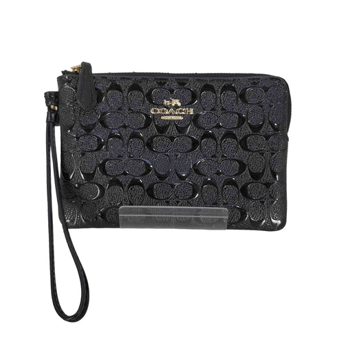 コーチ COACH パテントレザー コーナ ジップ ポーチ 小物入れ レディース