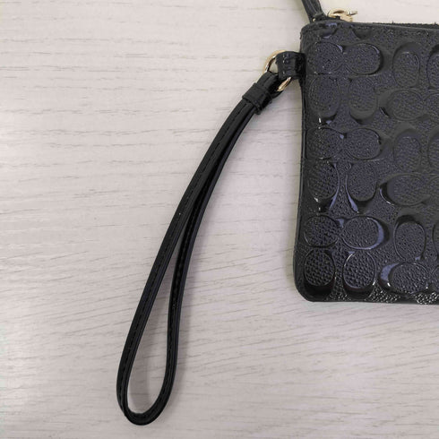 コーチ COACH パテントレザー コーナ ジップ ポーチ 小物入れ レディース