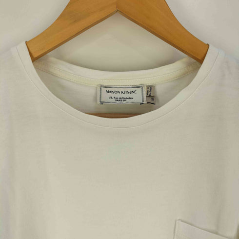 メゾンキツネ MAISON KITSUNE ロゴ刺繍 ポケット クルーネックTシャツ メンズ import:M