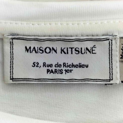 メゾンキツネ MAISON KITSUNE ロゴ刺繍 ポケット クルーネックTシャツ メンズ import:M