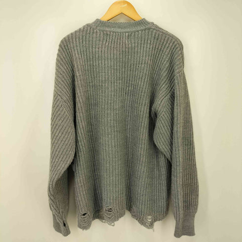ジョンメイソンスミス JOHN MASON SMITH 21AW HEM DAMAGE CREW NECK KNIT ヘムダメージクルーネックニット メンズ JPN:L