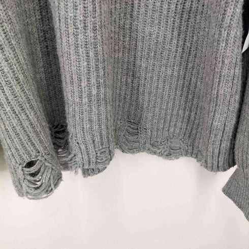 ジョンメイソンスミス JOHN MASON SMITH 21AW HEM DAMAGE CREW NECK KNIT ヘムダメージクルーネックニット メンズ JPN:L