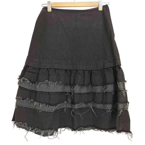 トリココムデギャルソン tricot COMME des GARCONS 2006SS 製品染め フリンジ デザイン コットン ミディ ティアードスカート レディース JPN:M