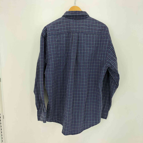 トミーヒルフィガー TOMMY HILFIGER 90S フロントポケット ロゴ刺繍 チェック柄 DB L/S シャツ メンズ import:L
