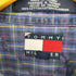 トミーヒルフィガー TOMMY HILFIGER 90S フロントポケット ロゴ刺繍 チェック柄 DB L/S シャツ メンズ import:L