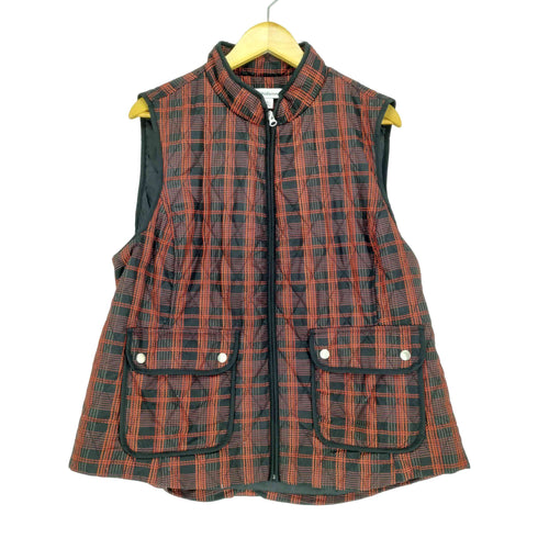 クラフトアンドバロー Croft&Barrow チェック柄2ポケットジップベスト メンズ JPN:XL