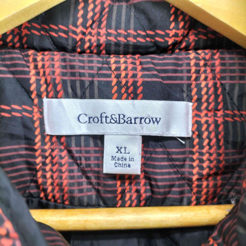 クラフトアンドバロー Croft&Barrow チェック柄2ポケットジップベスト メンズ JPN:XL