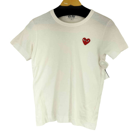 プレイコムデギャルソン PLAY COMME des GARCONS AD2021/2 ハートワッペン クルーネックTシャツ レディース JPN:M