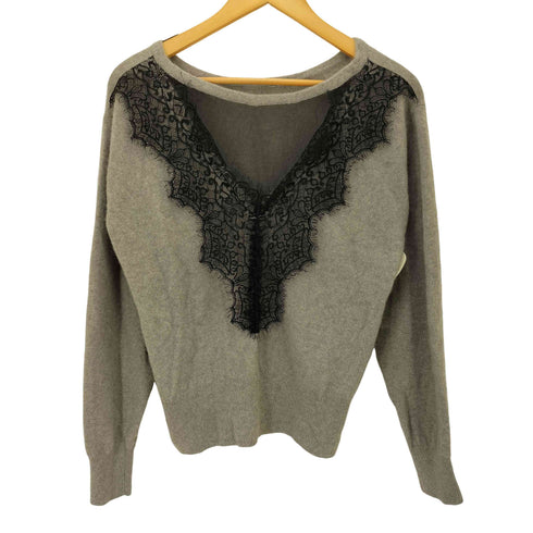 ノーブル Noble 23AW フォックス混 2way Back レース プルオーバー ニット レディース