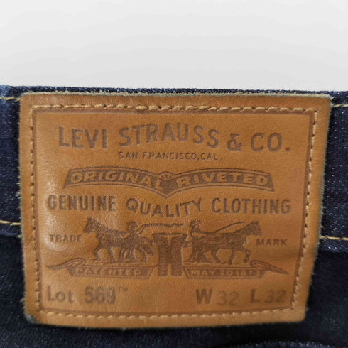 リーバイス Levis PREMIUM 569 LOOSE STRAIGHT ルーズ ストレート ストレッチ デニム パンツ BIG E 濃紺 メンズ W:32 L:32