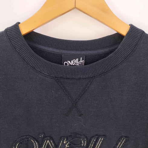 オニール ONEILL 90-00s 前V 立体刺繍 クルーネック スウェット メンズ JPN:L