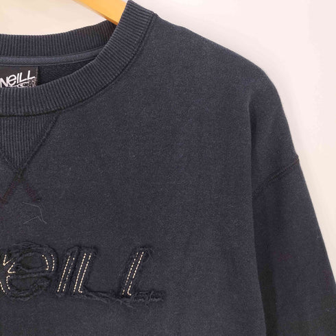 オニール ONEILL 90-00s 前V 立体刺繍 クルーネック スウェット メンズ JPN:L