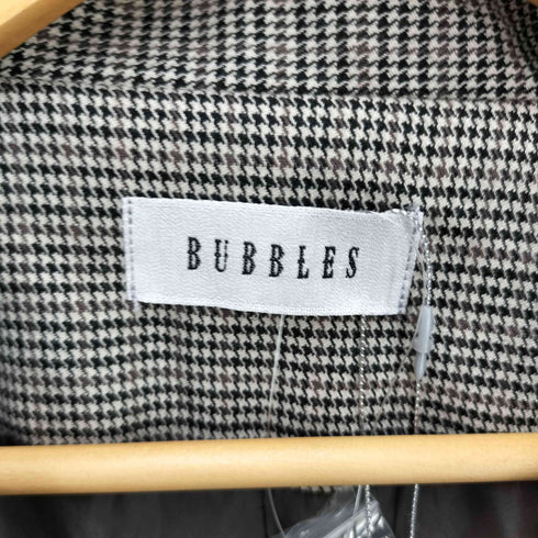 バブルス BUBBLES 千鳥格子 袖ギャザー ライト チェスター コート レディース FREE