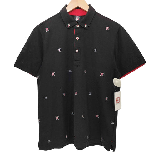 バンド 総柄 S/S ポロシャツ メンズ import:M