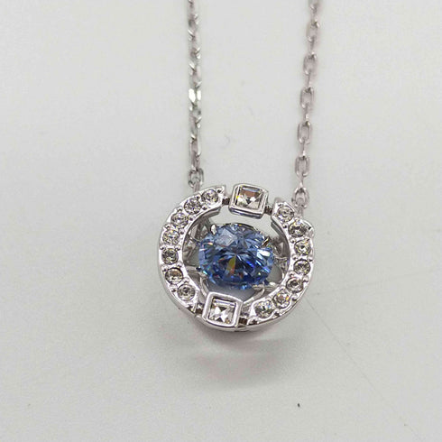 スワロフスキー SWAROVSKI ブルー ストーン トップ ネックレス レディース